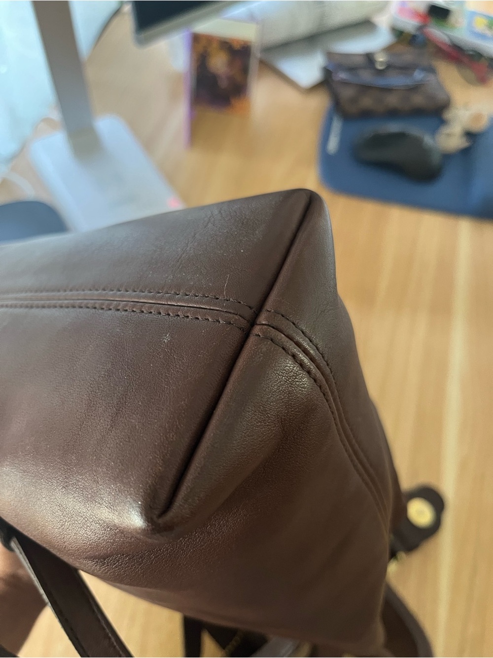 Coach Brown Leather Buckle Backpack vintage - Picture 11 of 11